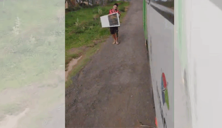 porta ônibus cai em Campinas