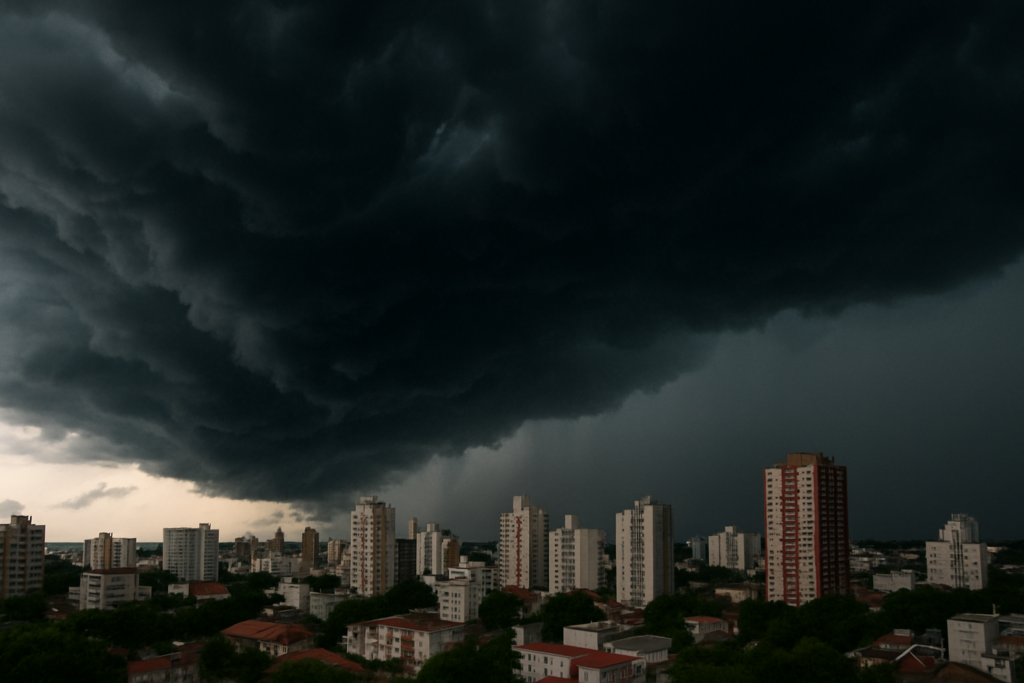 Inmet emite alerta vermelho para tempestades no Sul e MS