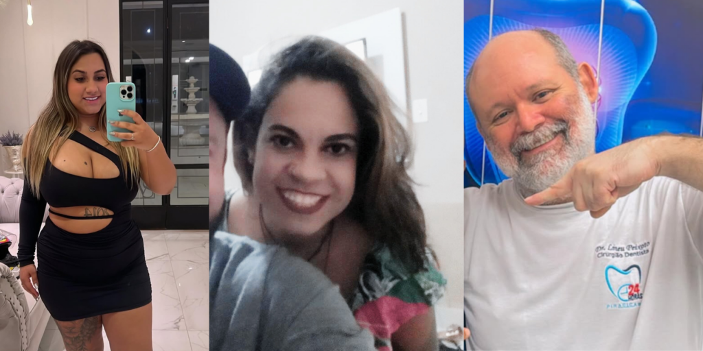 Maria Eduarda Corder, de 18 anos, Thaís Fernanda de Oliveira Matias, de 41 anos, e Lineu Peixoto Júnior, de 48 anos.