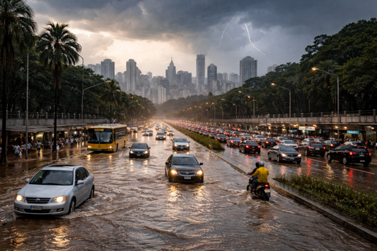 Alerta da Defesa Civil calor, chuva e risco de enxurradas em São Paulo