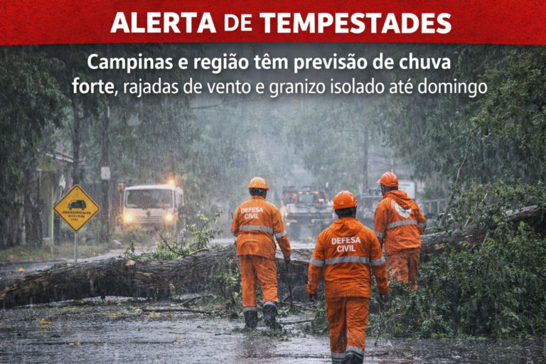 Campinas e região têm previsão de tempestades até domingo