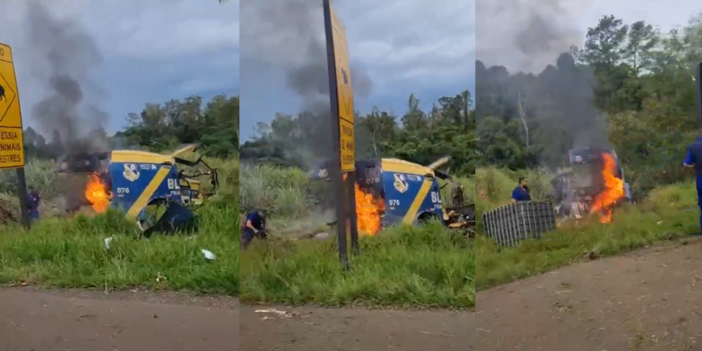 Carro-forte é atacado por criminosos armados na Rodovia Luiz de Queiroz